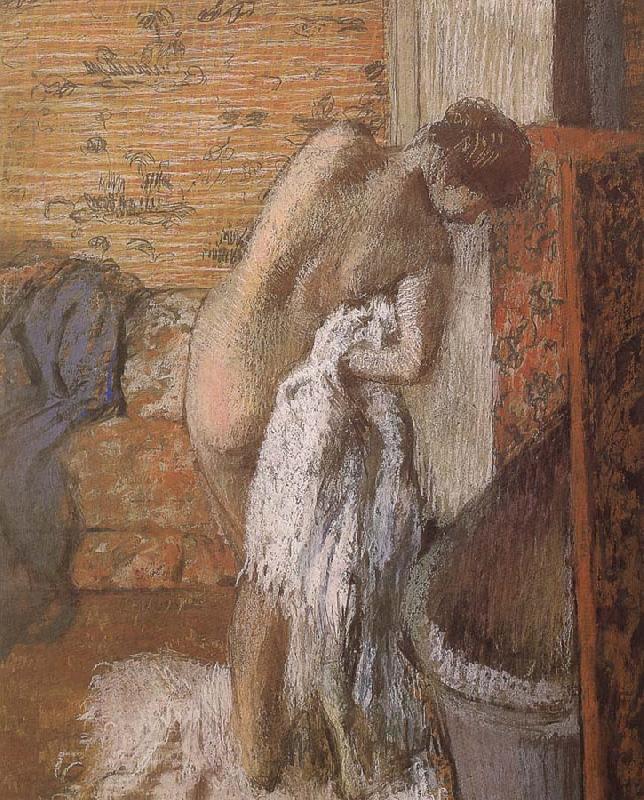 Edgar Degas woman towel off her body after  bath
